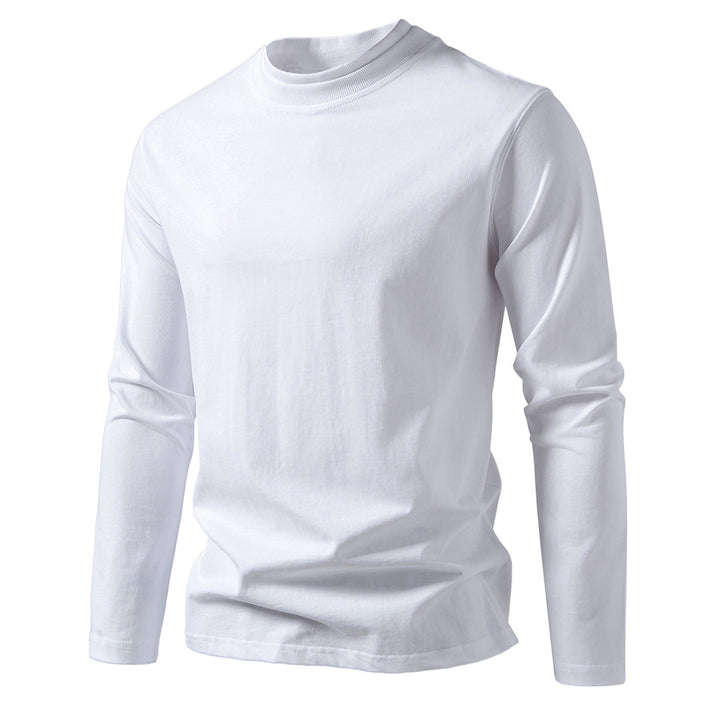 Herren Langes Feinstrick-Shirt mit Mockneck, geripptem Kragen und schlanker Silhouette Drune