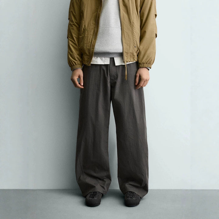 Damen Weite kurzgeschnittene Chinohose mit hoher Taille und Fünf-Taschen-Design Drune