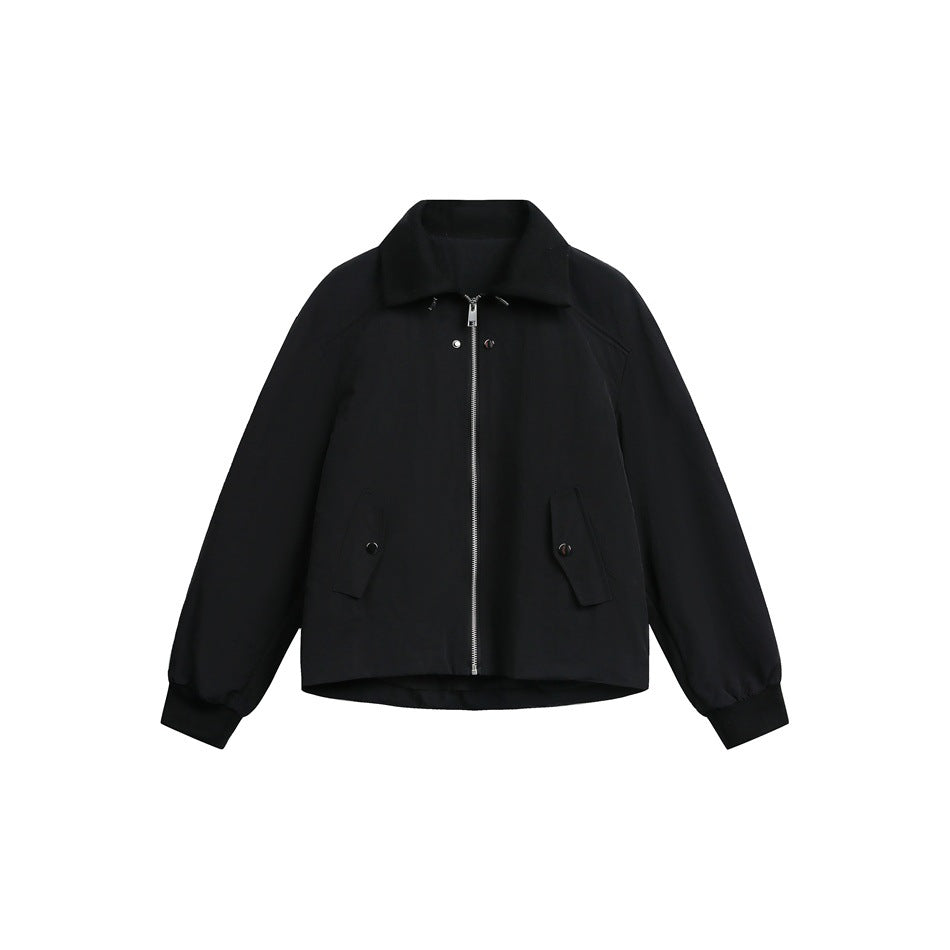 Damen Boxy-Blousonjacke mit hohem Stehkragen, elastischen Bündchen und Pattentaschen Drune
