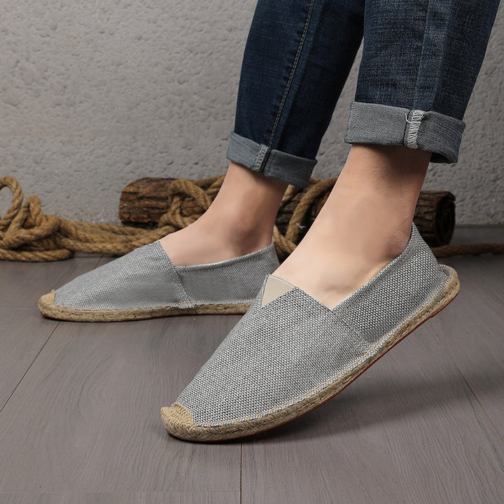 Damen Leichte Espadrille-Slip-On aus gewebtem Canvas mit Jute-Umrandung Drune