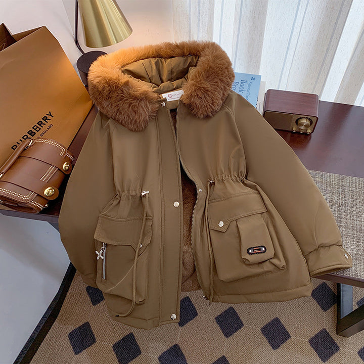 Damen Winterjacke mit abnehmbarem Kunstpelzkragen und praktischen Taschen Drune