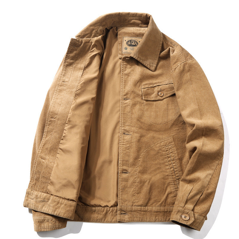 Herren Baumwoll-Cordjacke im Worker-Blouson mit leichtem Innenfutter Drune