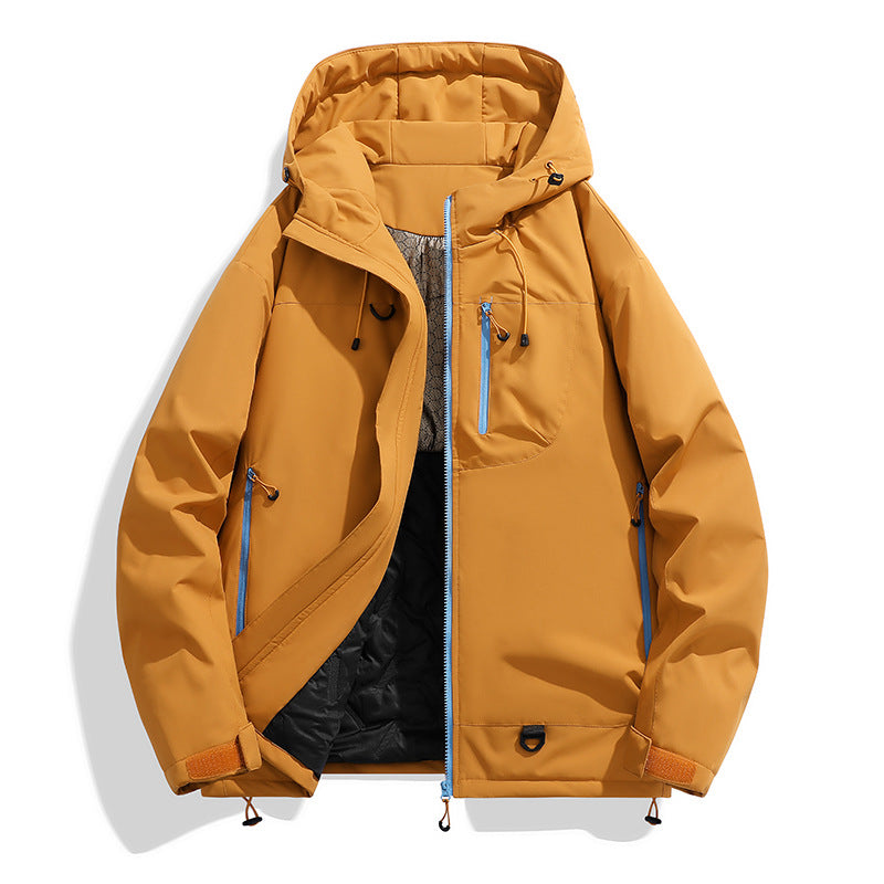 Herren technischer Kapuzenparka mit winddichter Membran, isolierter Innenlage und Multifunktions-Taschen Drune