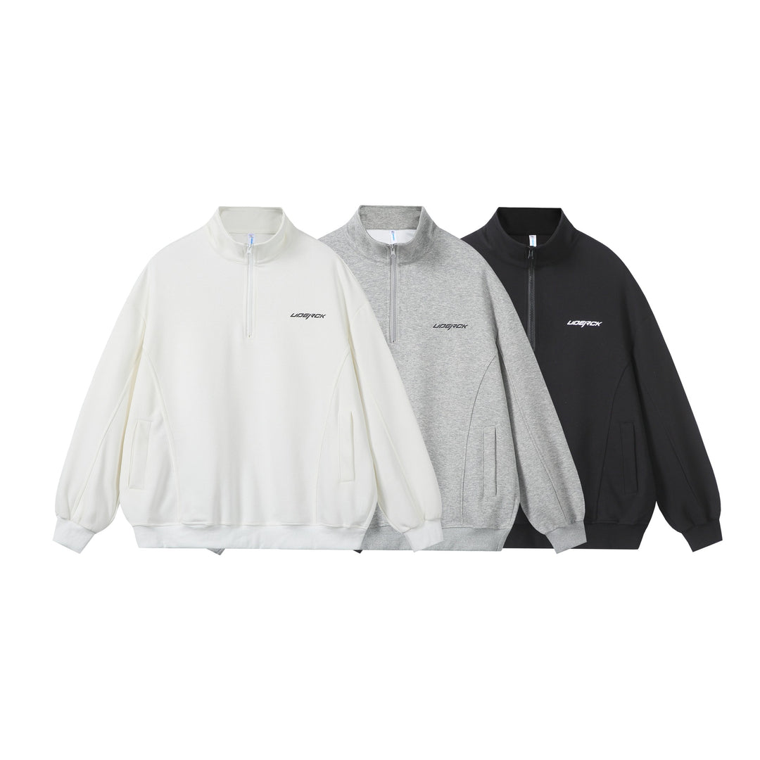 Unisex Oversize-Halbzip-Sweatshirt aus French-Terry mit Stehkragen Drune