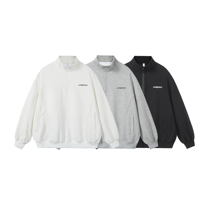 Unisex Oversize-Halbzip-Sweatshirt aus French-Terry mit Stehkragen Drune