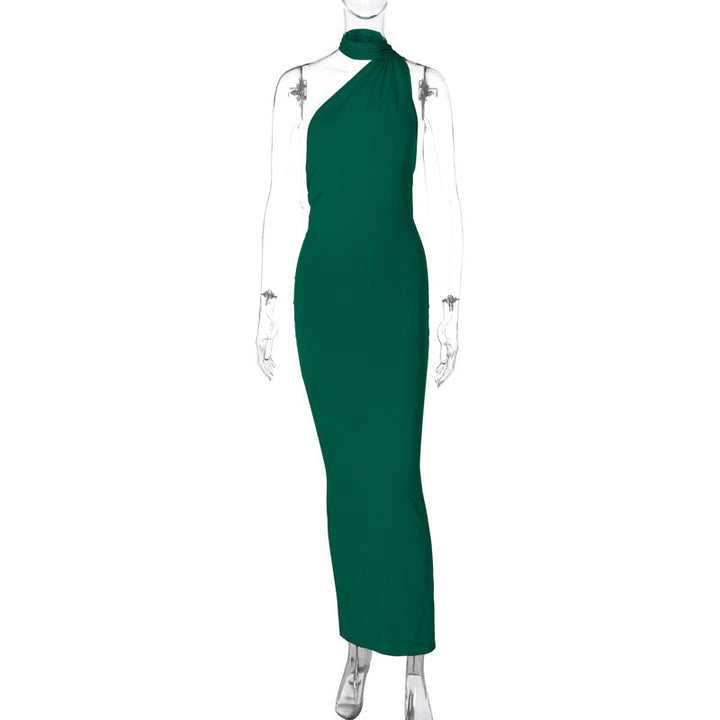 Damen Elegantes One-Shoulder Abendkleid Drune