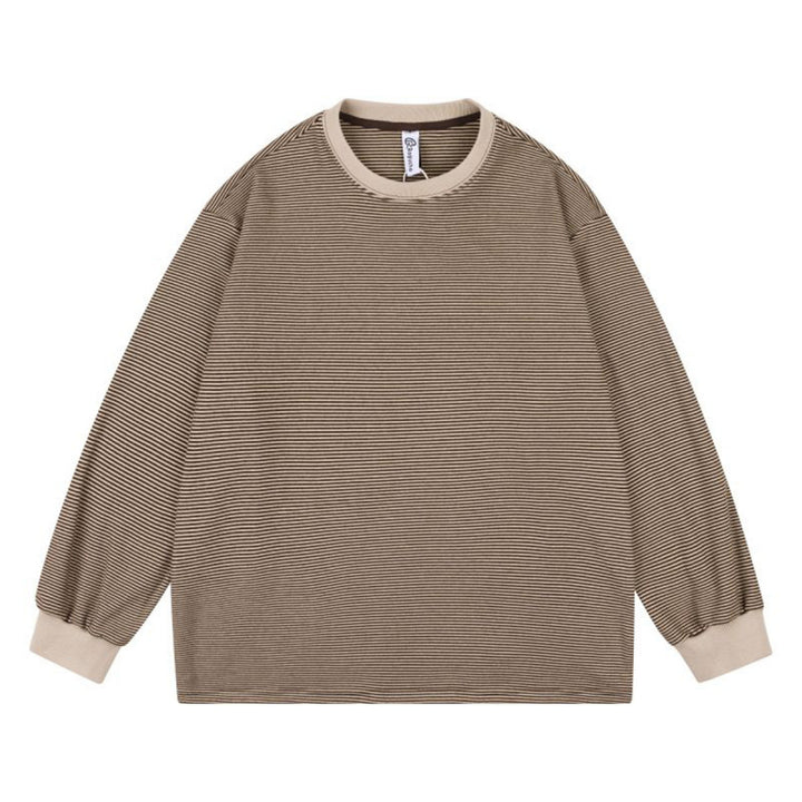 Unisex Weites gestreiftes Longsleeve im Oversize-Schnitt mit Rippbündchen Drune