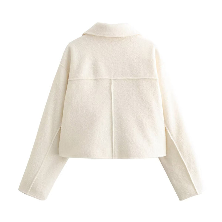 Damen nan kurzes Cropped Overshirt mit großflächigen Pattentaschen und durchgehendem Reißverschluss Drune