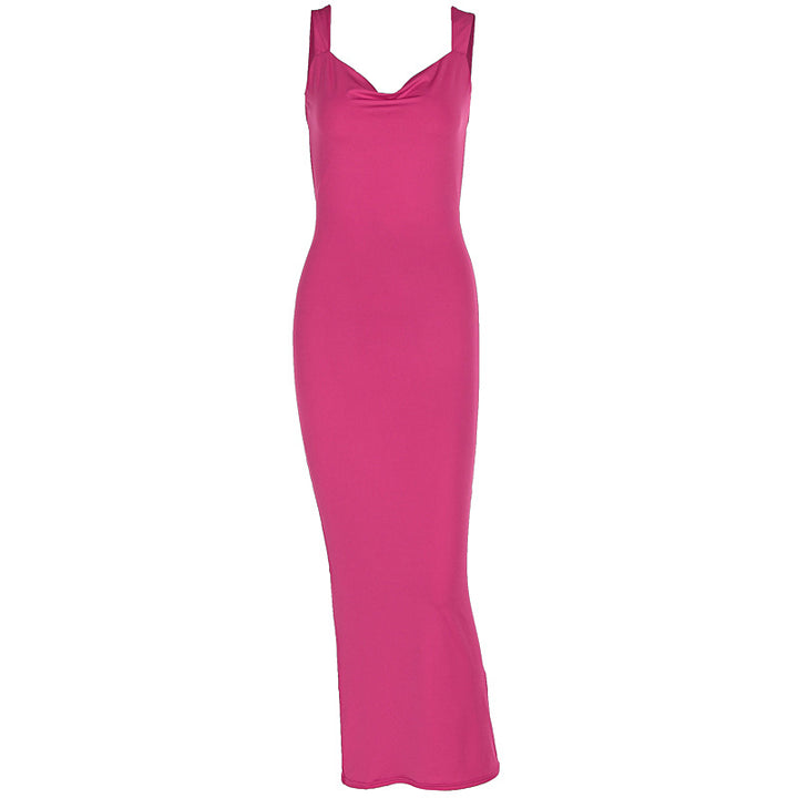 Damen Elegantes Maxikleid mit tiefem Ausschnitt und hochwertigem Stoff Drune