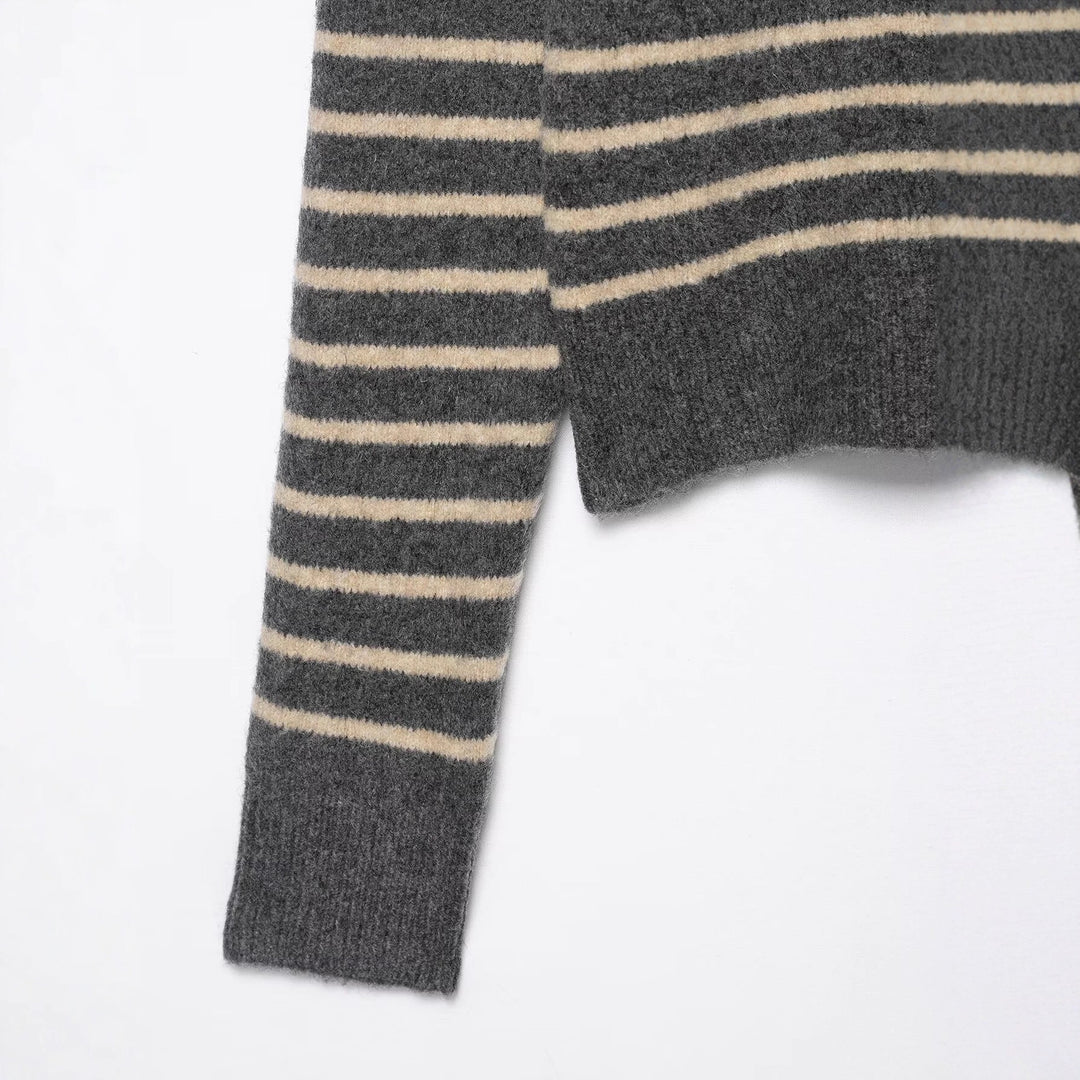 Damen gestreifter Kaschmir Cardigan Drune