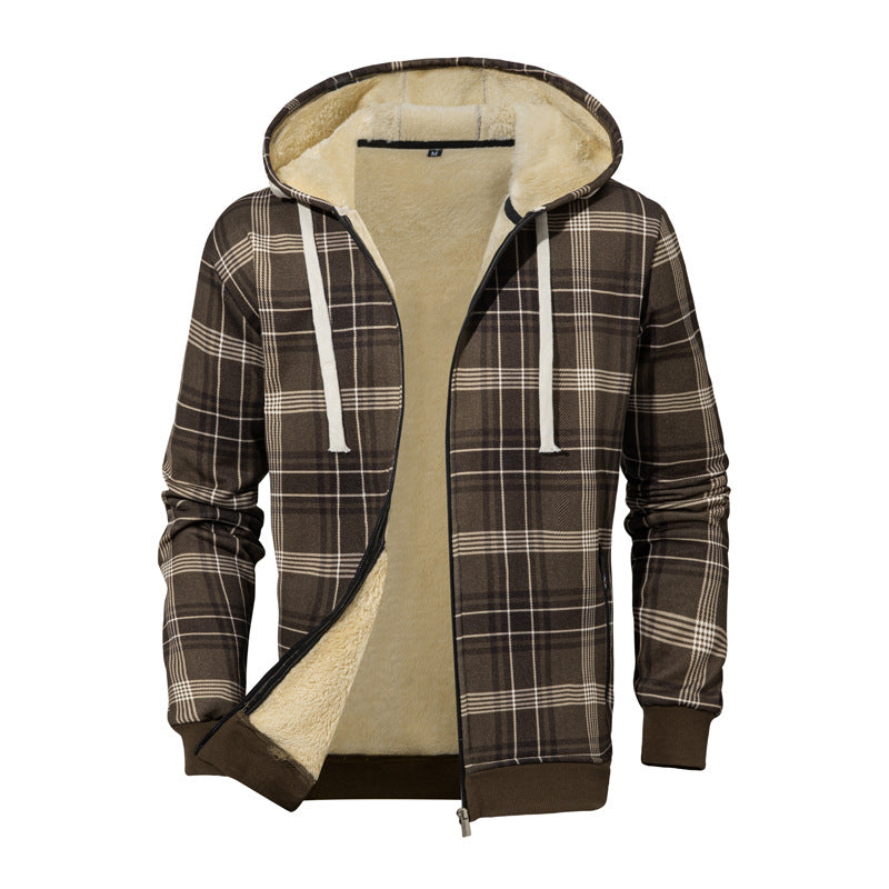 Herren Gemütliche Fleecejacke im karierte Design Drune