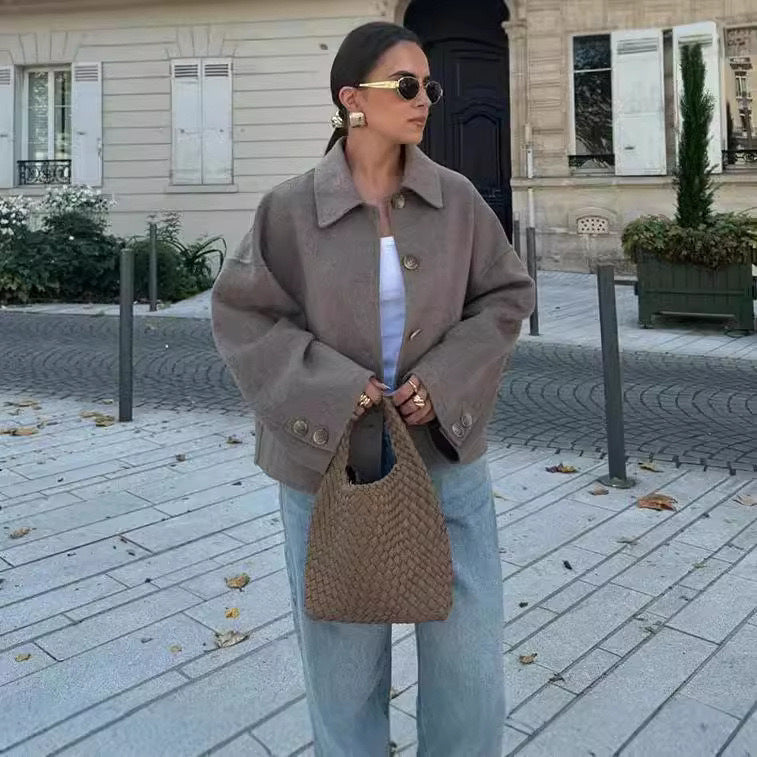 Damen Übergangsjacke mit lässigem Schnitt und praktischem Knopfverschluss Drune