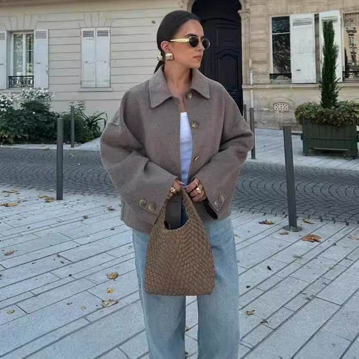 Damen Übergangsjacke mit lässigem Schnitt und praktischem Knopfverschluss Drune