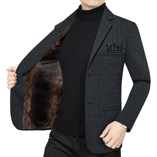 Herren Modernes Tweed-Sakko Slim Fit mit dezentem Emblem Drune