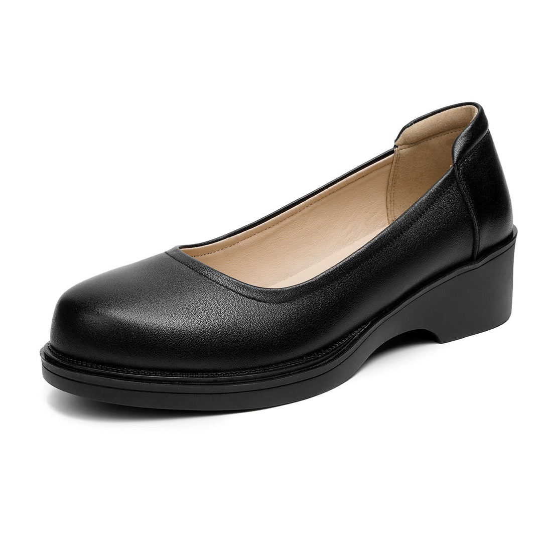 Damen Komfortable Ballerinas mit ergonomischem Fußbett und stabilem Blockabsatz Drune