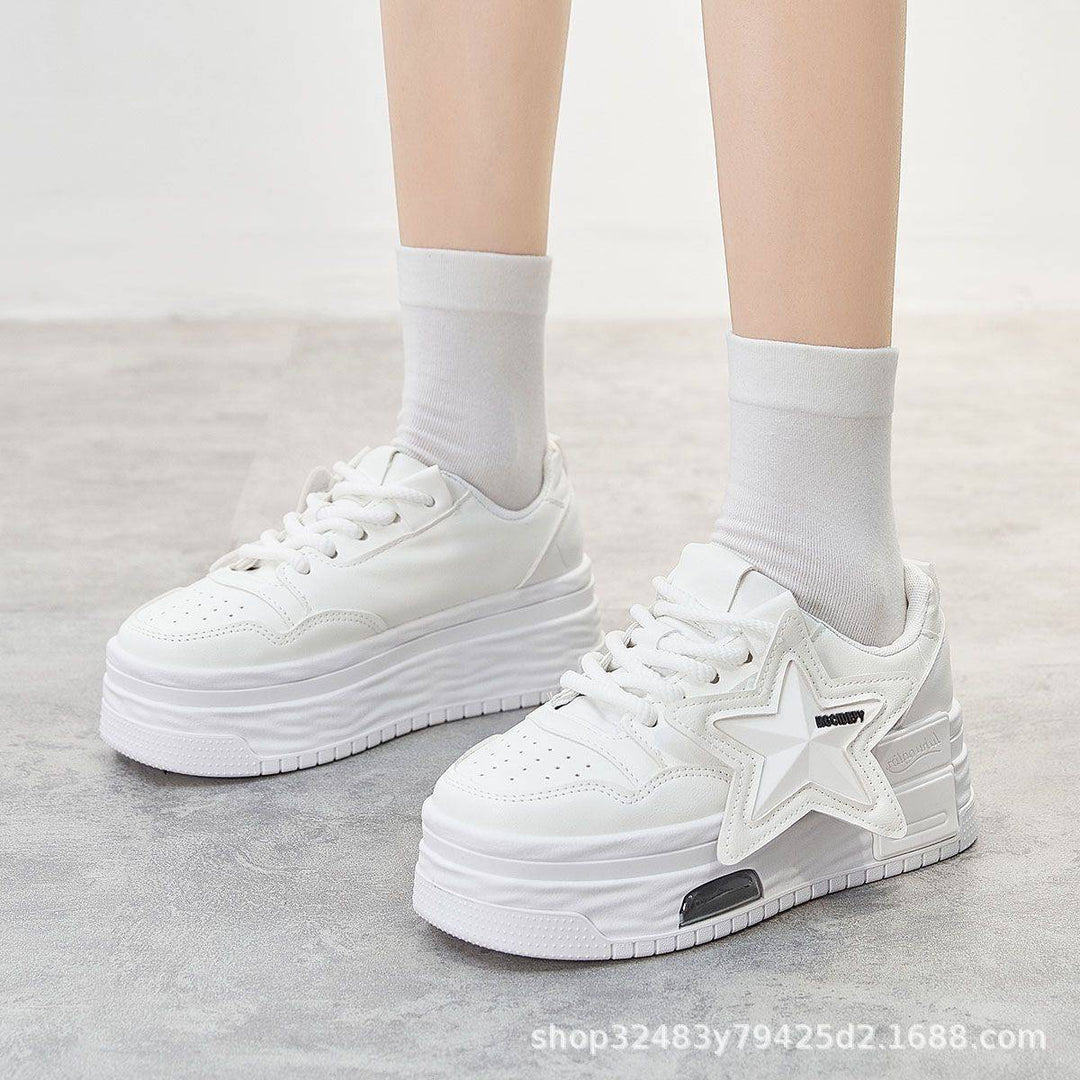 Damen Sportliche Plateau Sneakers mit modischem Sternen-Design Drune