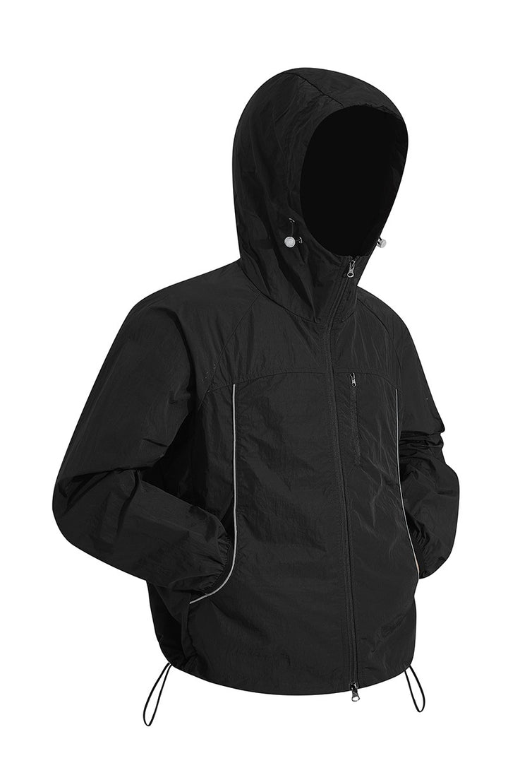 Herren Ultraleichte Kapuzenwindjacke aus Ripstop mit verstellbarem Saum & Brustreißverschluss Drune
