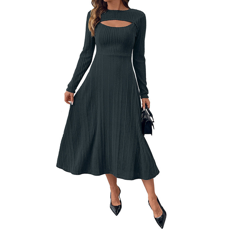 Damen Elegantes Midikleid mit Cut-Out-Details Drune