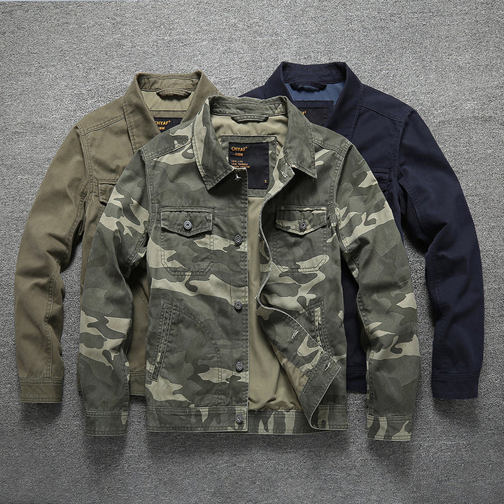 Herren Baumwoll-Twill Hemdjacke im Workwear‑Stil mit Brusttaschen Drune