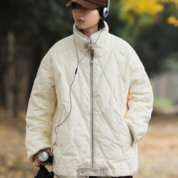 Damen gesteppte Winterjacke mit hohem Kragen und praktischen Taschen Drune