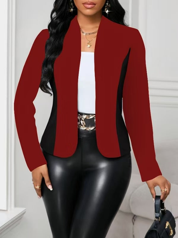Damen moderne Blazerjacke mit farblich abgesetzten Einsätzen Drune