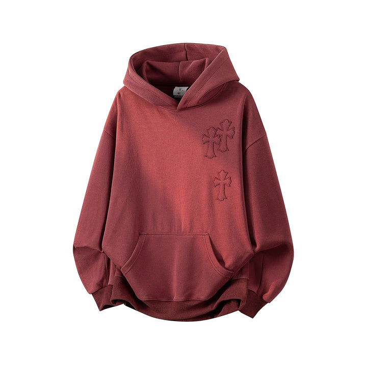 Unisex Oversize Kapuzenpullover mit handschriftlichem Grafik-Print, Kängurutasche & geripptem Saum Drune