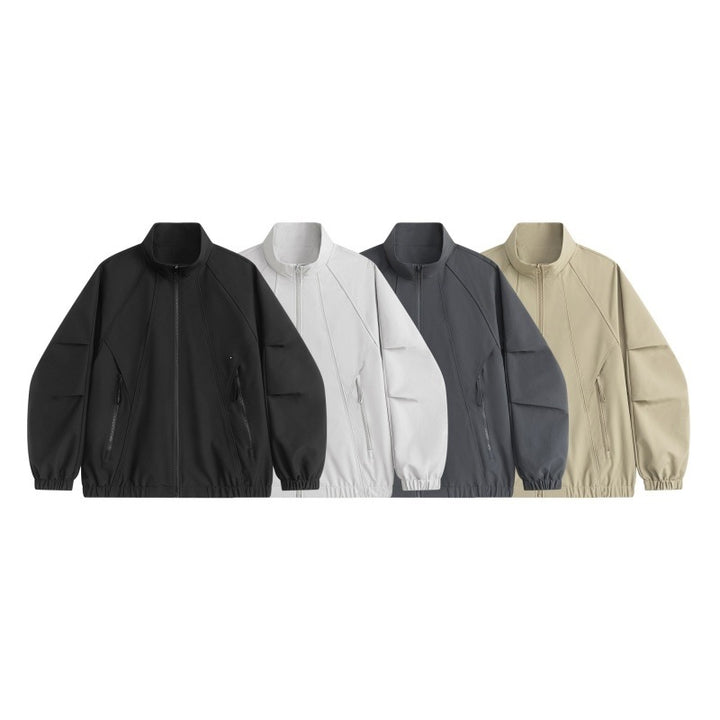 Herren Technische Oversize-Softshell-Trainingsjacke mit Stehkragen, ergonomischen Teilungsnähten & wasserabweisender Beschichtung Drune