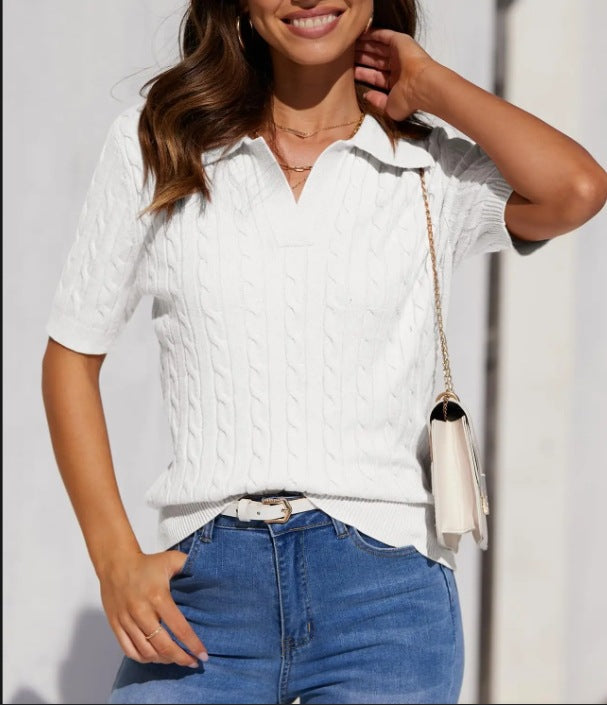 Damen Strickpullover mit aufwendigem Zopfmuster Drune