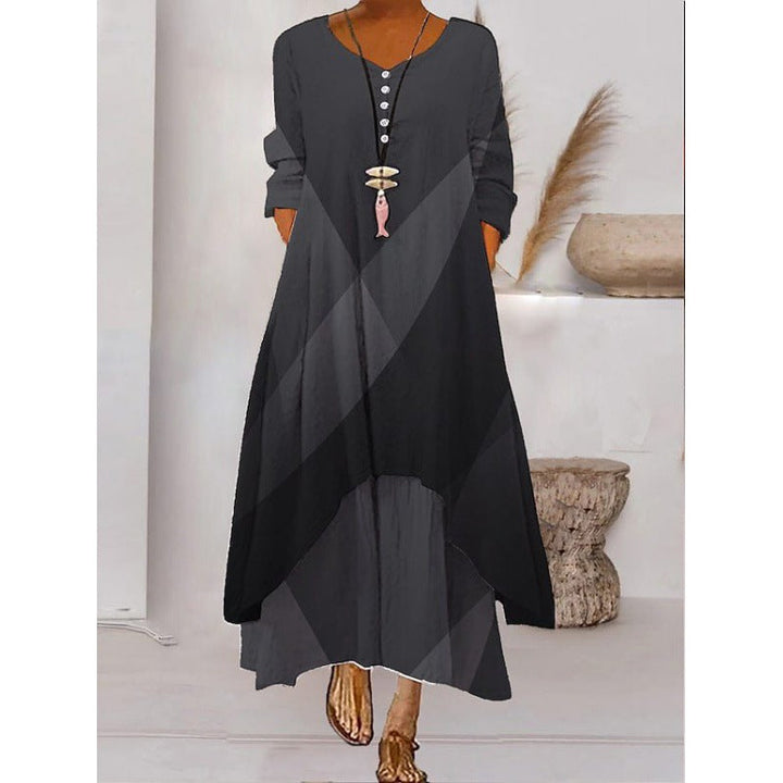 Drune | Maxikleid mit Langen Ärmeln und Knopfverschluss