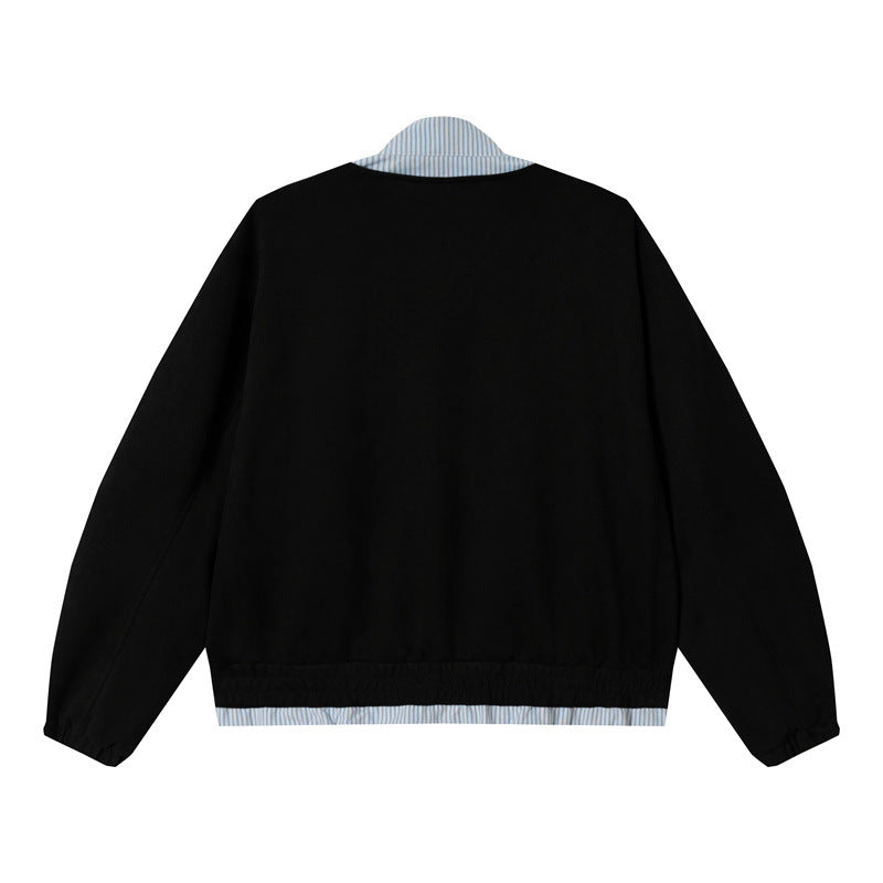 Unisex Kurz geschnittene Boxy-Blousonjacke aus Baumwollmix mit gesteppter Innenlage und Stehkragen Drune