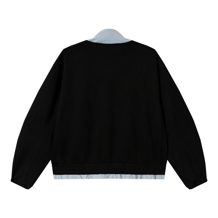 Unisex Kurz geschnittene Boxy-Blousonjacke aus Baumwollmix mit gesteppter Innenlage und Stehkragen Drune