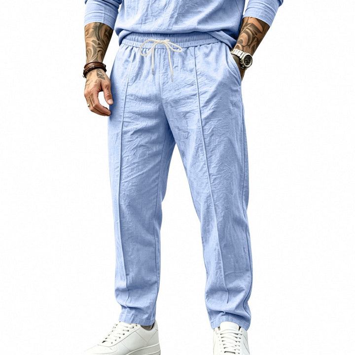 Herren Leichte Tapered-Jogginghose mit Bundfalten, elastischem Tunnelzug und Seitentaschen Drune