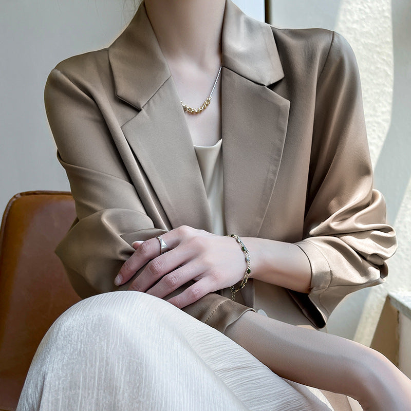 Damen Leichttaillierter Longblazer mit Knopfverschluss und Flap‑Taschen Drune