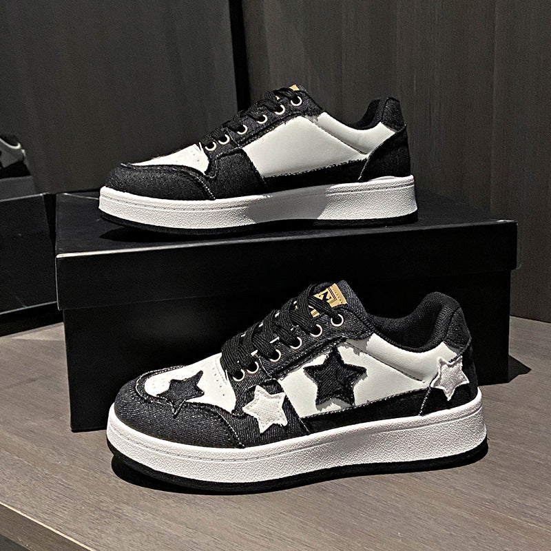 Damen Sportliche Sneakers mit modischen Sternen-Applikationen Drune