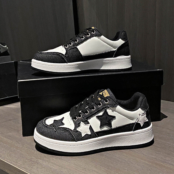 Damen Sportliche Sneakers mit modischen Sternen-Applikationen Drune