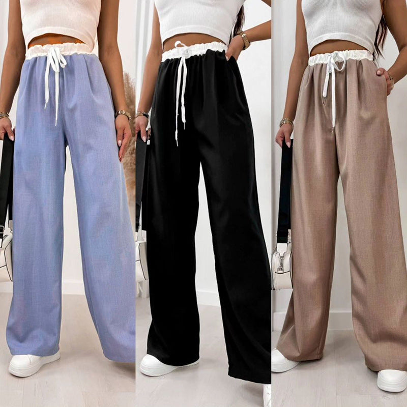 Damen Leichte Sommerhose mit elastischem Bund und seitlichen Taschen Drune