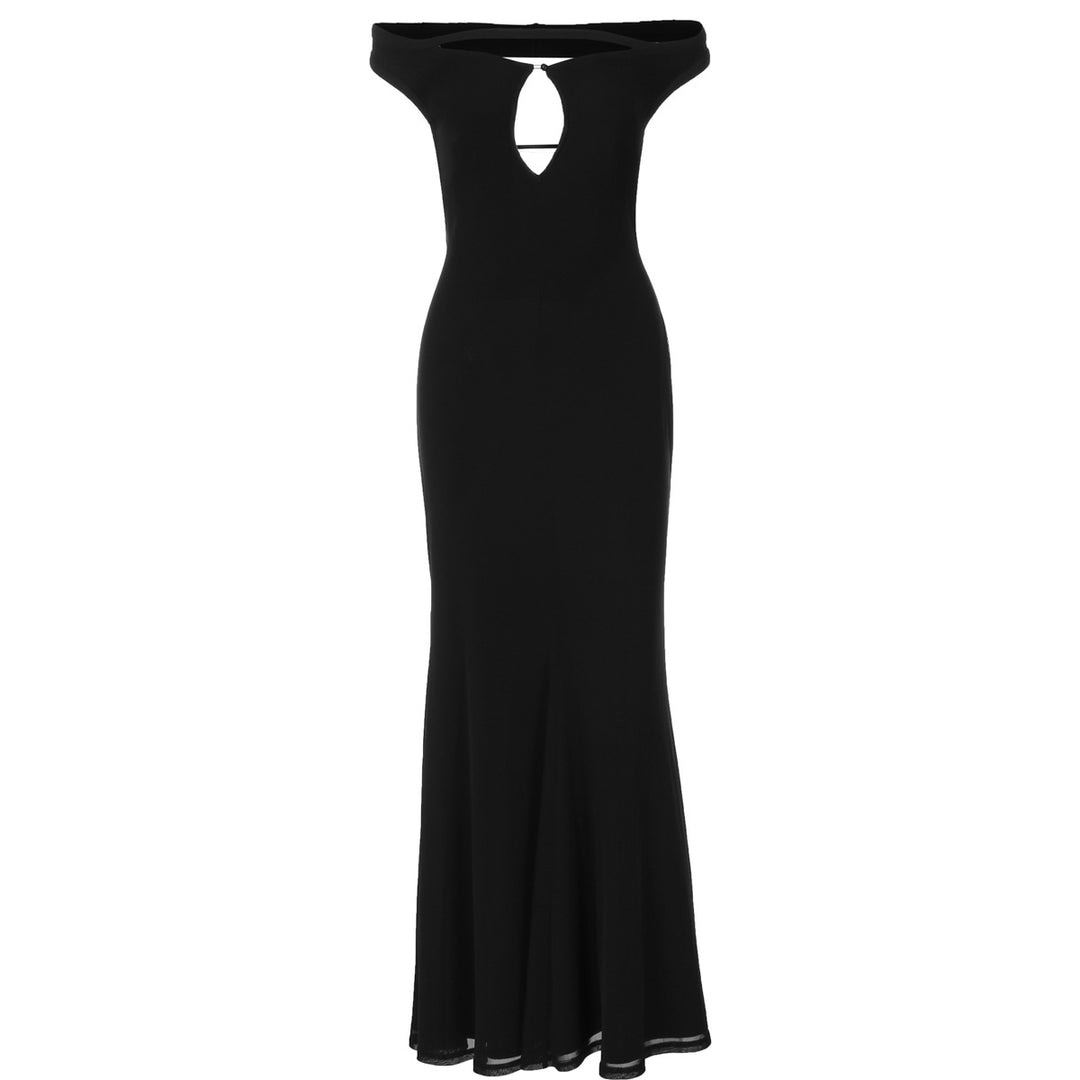 Damen Elegantes Wickelkleid mit Off-Shoulder Design und geschlitztem Rücken Drune