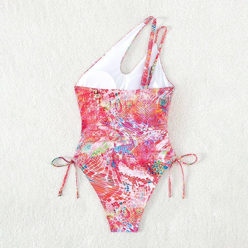 Damen Einseitiger Badeanzug mit extravagantem Cut-Out und modischem Schnürdetail Drune