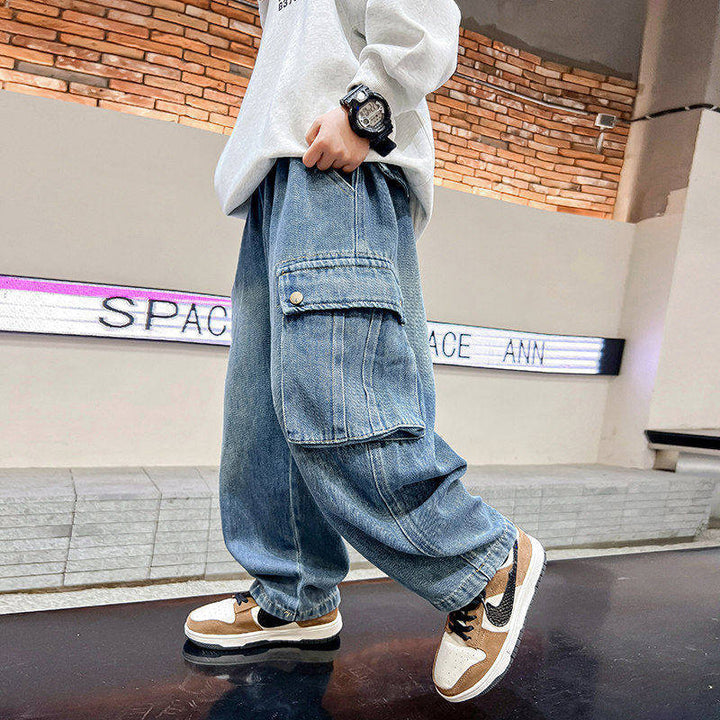 Unisex weite Utility-Jeans Drune