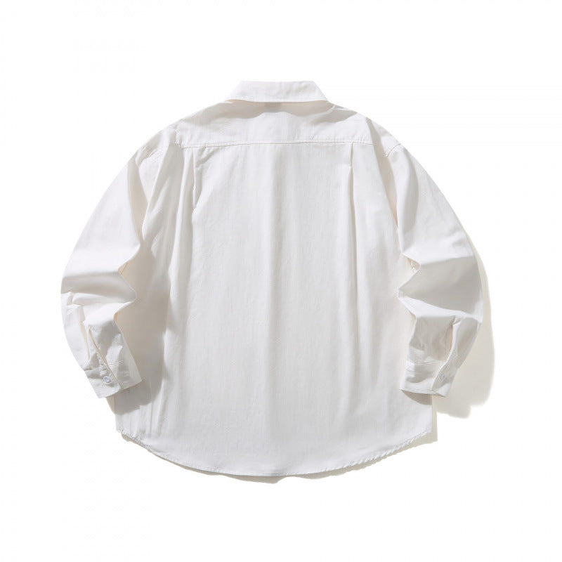 Unisex Oversize-Hemd mit Button-Down-Kragen, Brusttasche und gerundetem Saum Drune