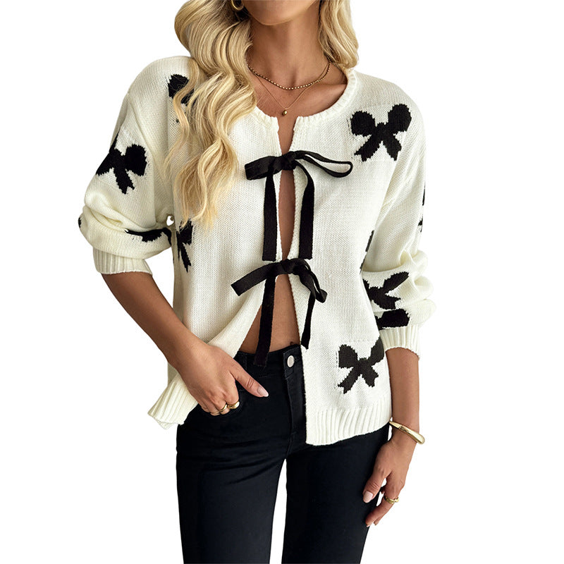 Damen Verspielter Strickpullover mit Rüschendetails Drune