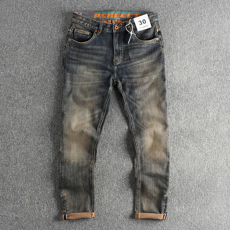 Herren Slim-Fit Jeans mit lässigem Used-Look Drune