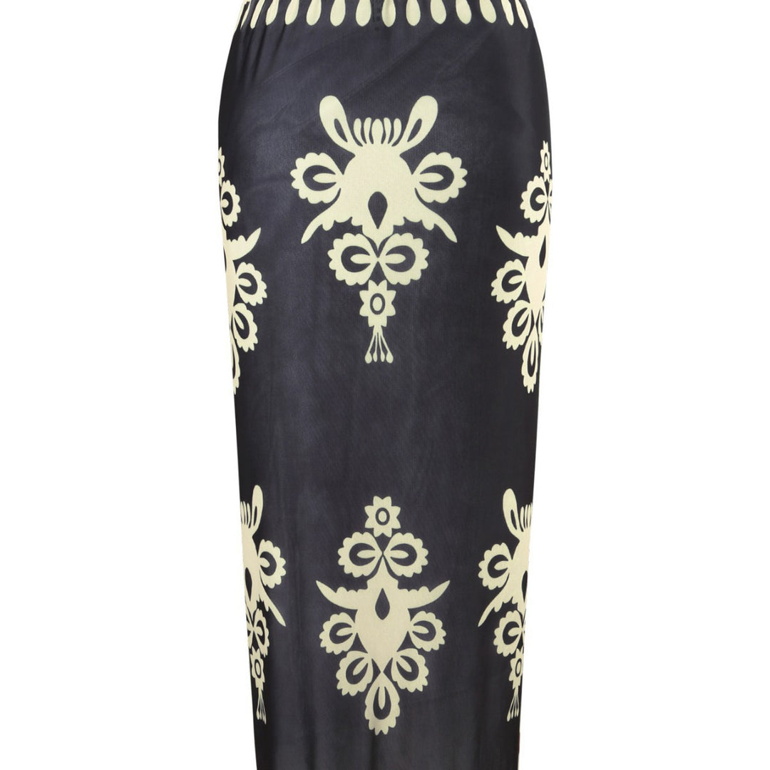 Damen Einteiler Badeanzug mit elegantem Wickelrock Drune