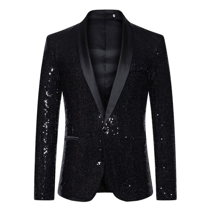Herren eleganter Paillettenblazer mit luxuriösen Details Drune