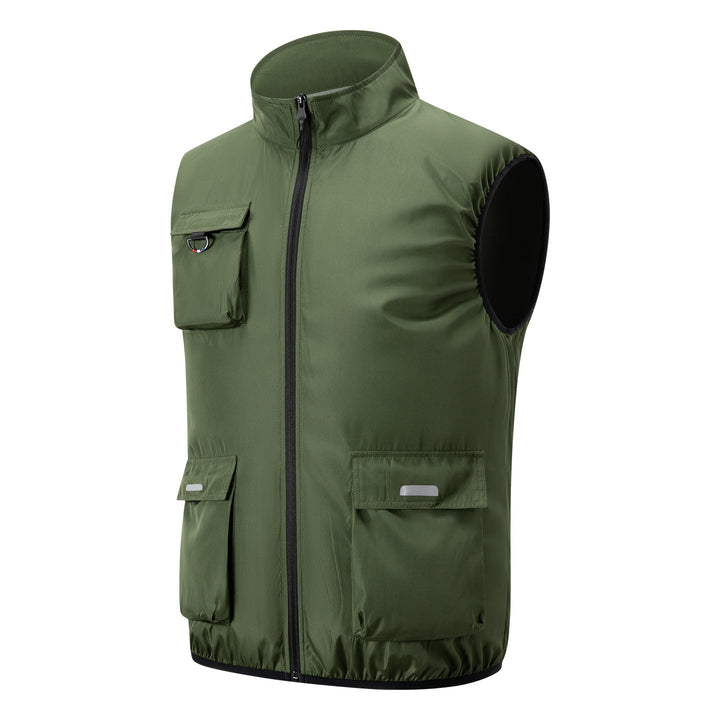 Herren nan leichte multifunktionale Outdoorweste mit Reißverschluss und Mehrfachtaschen Drune