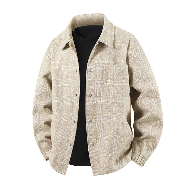 Herren Stylische Utility-Jacke mit Karomuster Drune