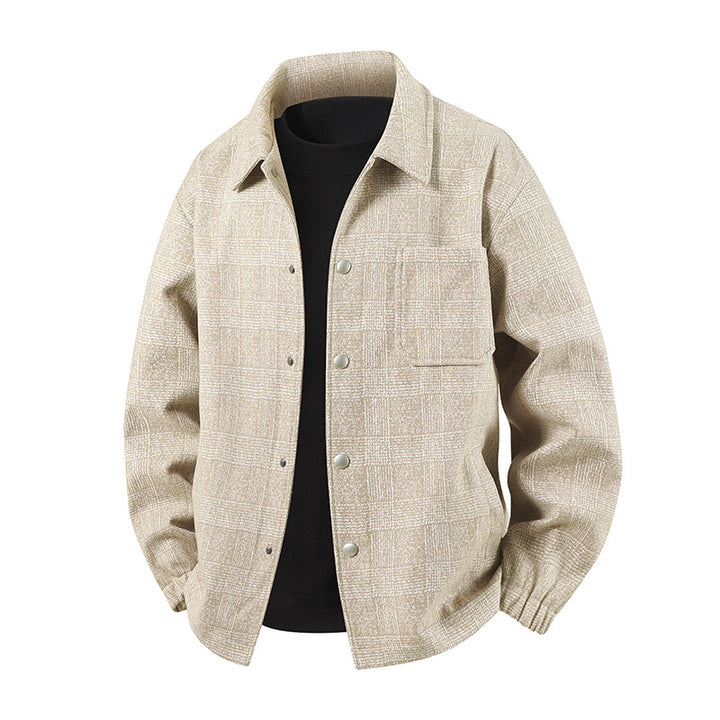Herren Stylische Utility-Jacke mit Karomuster Drune