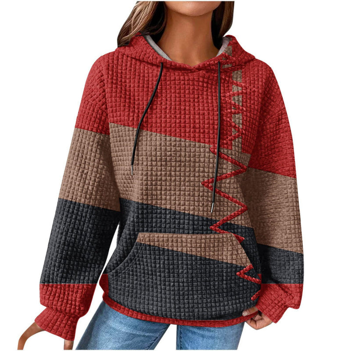 Damen Modischer Kapuzenpullover im Karodesign Drune