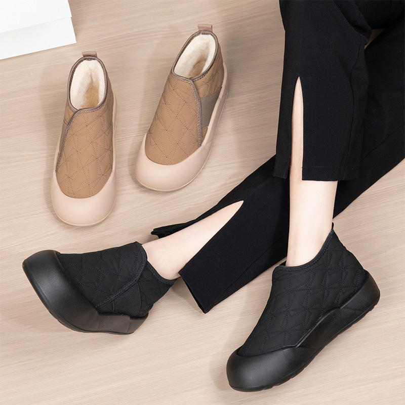 Damen Gemütliche Fleece gefütterte Slip-On Schuhe Drune