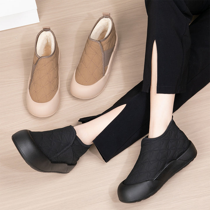 Damen Gemütliche Fleece gefütterte Slip-On Schuhe Drune